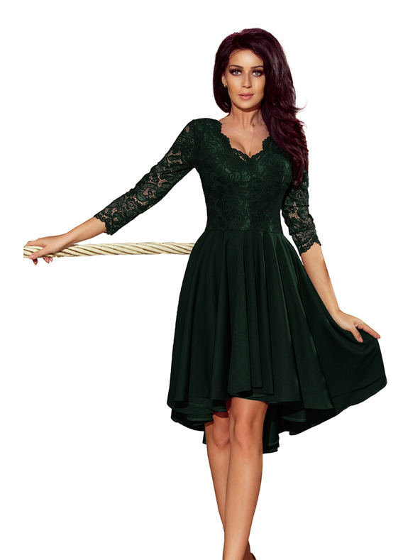 numoco NICOLLE - Ексклузивна рокля с дантела - тъмнозелена