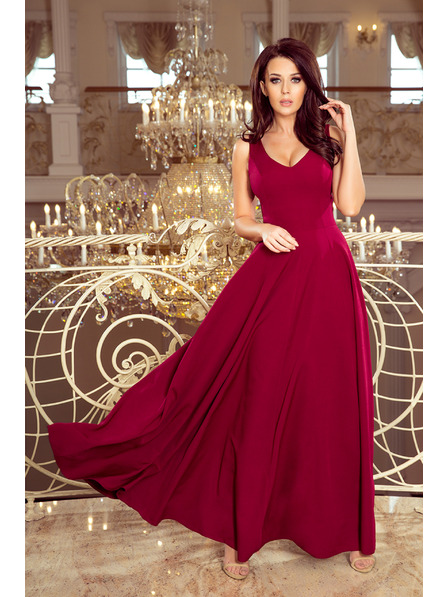 numoco CINDY дълга рокля с деколте - бордо