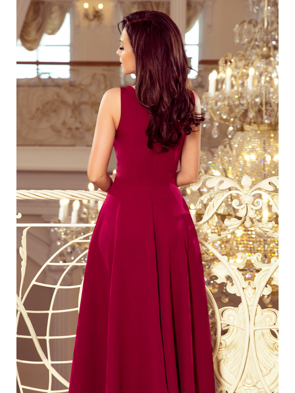 numoco CINDY дълга рокля с деколте - бордо