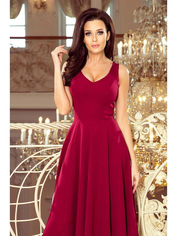 numoco CINDY дълга рокля с деколте - бордо