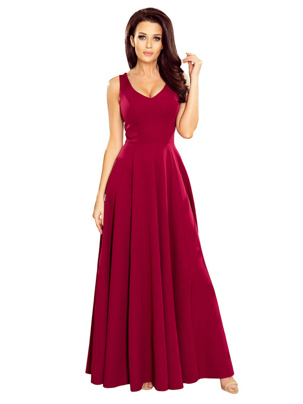 numoco CINDY дълга рокля с деколте - бордо