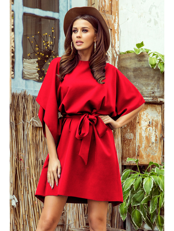 numoco SOFIA рокля с папионка - червена