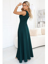 numoco Модни, подчертаващи фигурата макси рокля с цепка - тъмнозелена