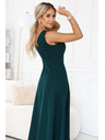 numoco Модни, подчертаващи фигурата макси рокля с цепка - тъмнозелена