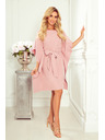 numoco SOFIA рокля с волани - мръсно розово