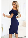 numoco CARMEN прилепнали миди рокли в испански стил - тъмно синьо