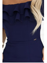 numoco CARMEN прилепнали миди рокли в испански стил - тъмно синьо