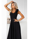 numoco Елегантни макси вечерни рокли с цепка и рози - класическо черно