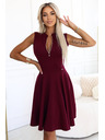 numoco Ексклузивна рокля с разширена долна част и цип - бордо