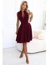 numoco Ексклузивна рокля с разширена долна част и цип - бордо