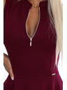 numoco Ексклузивна рокля с разширена долна част и цип - бордо