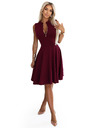 numoco Ексклузивна рокля с разширена долна част и цип - бордо