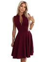 numoco Ексклузивна рокля с разширена долна част и цип - бордо