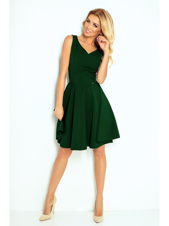 numoco Рокля - сърцевидно деколте - тъмно зелено