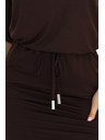 numoco Спортна миди рокля с джобове и връзване в талията - шоколадово кафяво