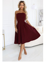 numoco VIVIENNE Корсетни разширени миди рокли за специални случаи - бордо