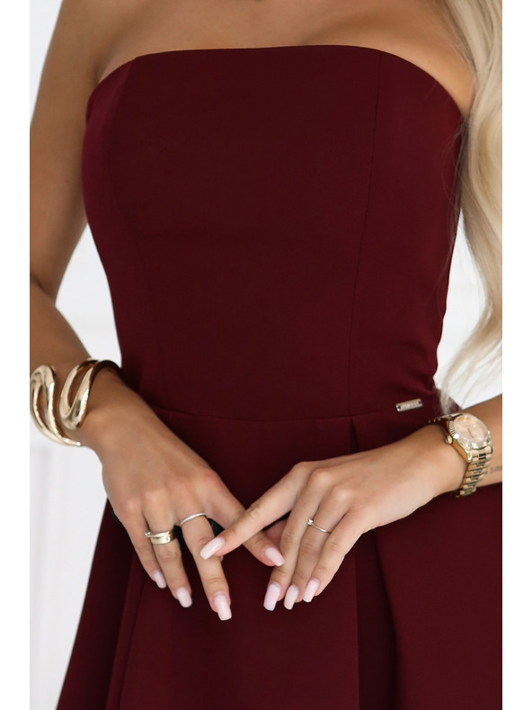 numoco VIVIENNE Корсетни разширени миди рокли за специални случаи - бордо