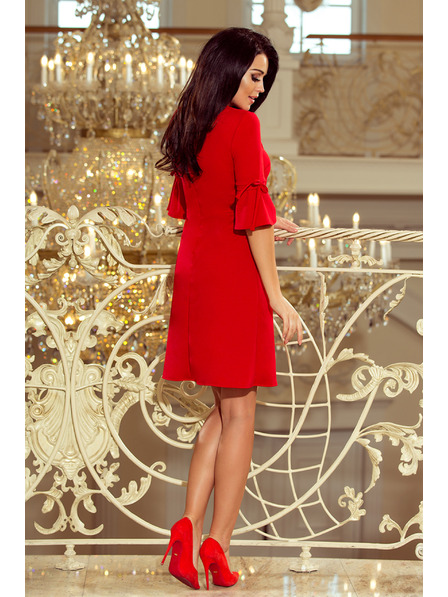 numoco NEVA Трапецовидни рокли с панделка - червени