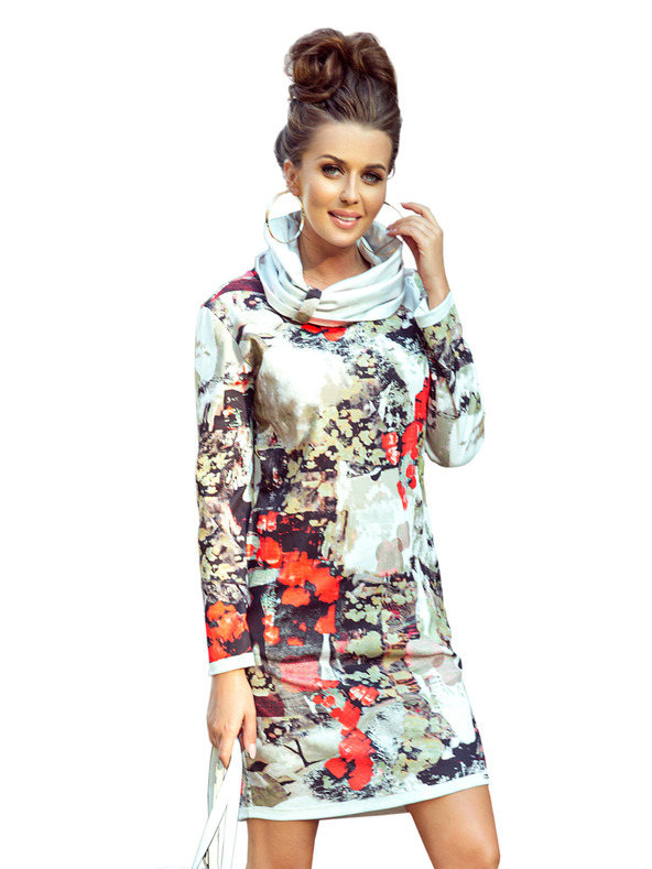 numoco IRENE Рокли с поло яка - цветен десен