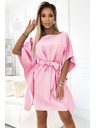 numoco SOFIA Рокля с мотив пеперуда - пастелно розова