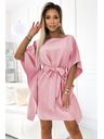 numoco SOFIA рокля с волани - мръсно розово