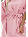 numoco SOFIA рокля с волани - мръсно розово