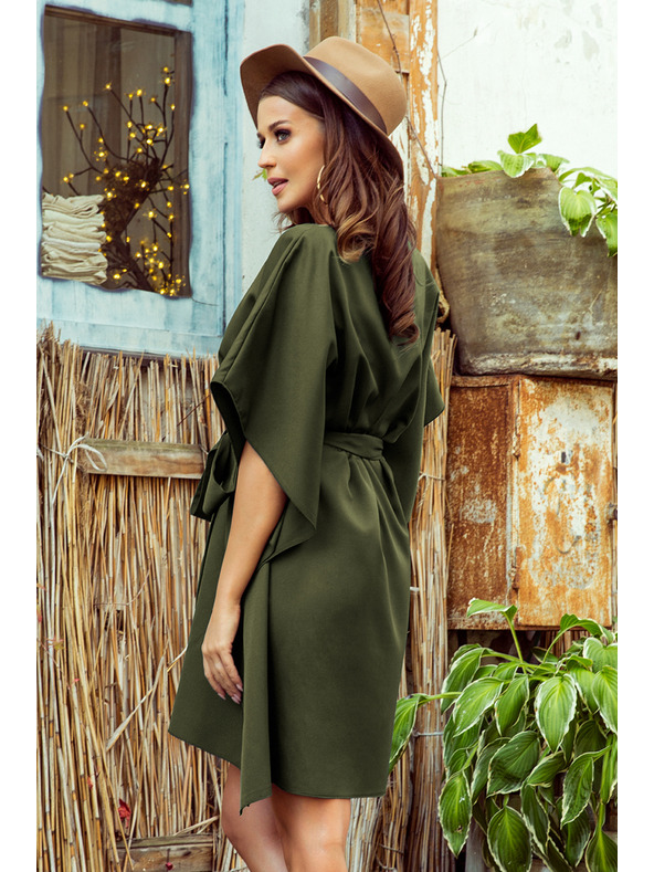 numoco SOFIA Рокля с мотив пеперуда - КАКИ