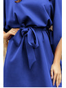 numoco SOFIA Butterfly рокля с колан в талията - синьо