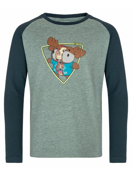 Kilpi Детска памучна тениска с дълъг ръкав Kilpi SONIER-JB Тъмнозелена