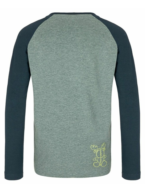 Kilpi Детска памучна тениска с дълъг ръкав Kilpi SONIER-JB Тъмнозелена