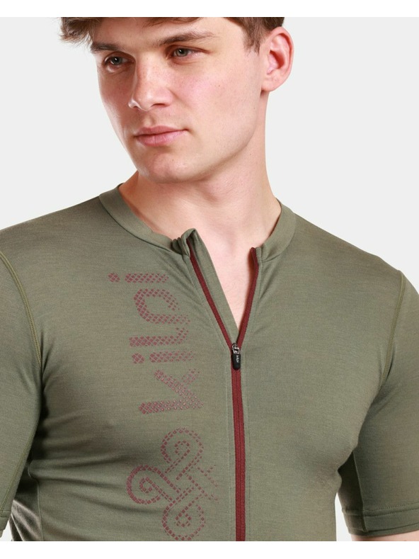 Kilpi Мъжка велосипедна тениска от мерино вълна Kilpi PETRANA-M Каки