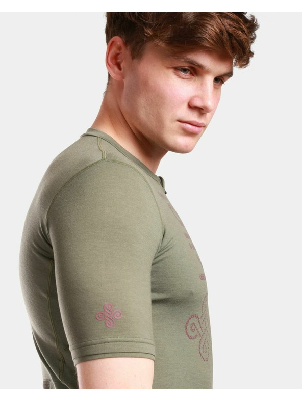 Kilpi Мъжка велосипедна тениска от мерино вълна Kilpi PETRANA-M Каки