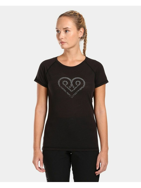 Kilpi Дамска тениска от мерино вълна Kilpi ZARJA-W Черен