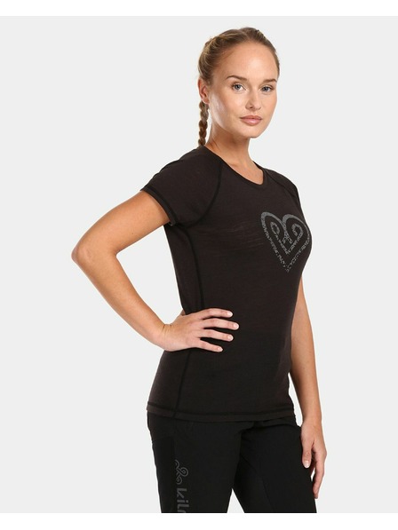 Kilpi Дамска тениска от мерино вълна Kilpi ZARJA-W Черен