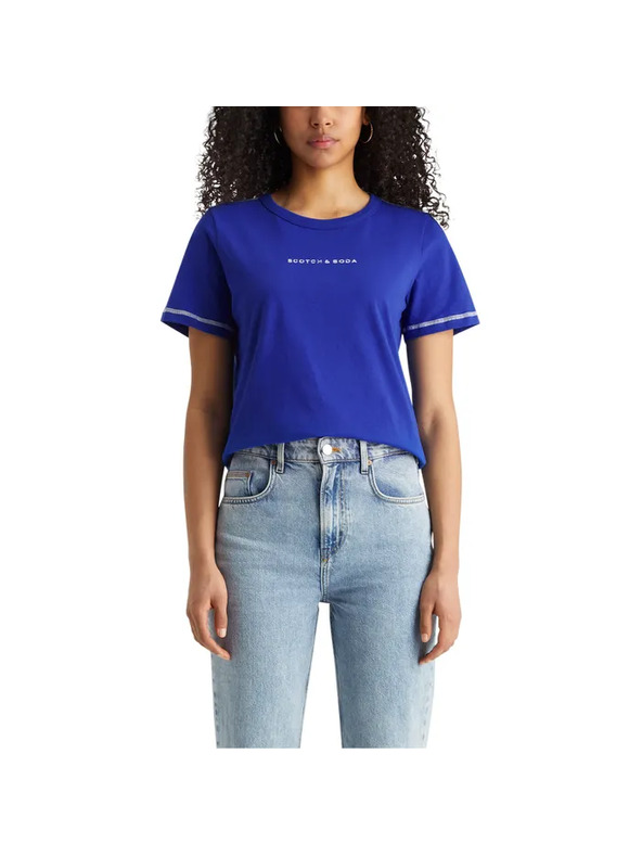 Scotch & Soda Синя дамска тениска Scotch & Soda