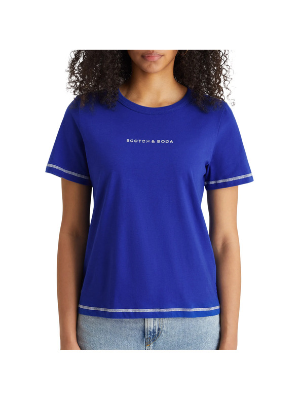 Scotch & Soda Синя дамска тениска Scotch & Soda