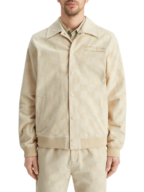 Scotch & Soda Кремаво мъжко яке от велур Scotch & Soda College