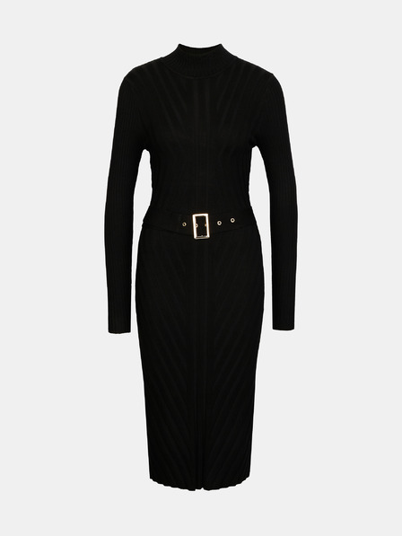 Orsay Черна дамска миди рокля с колан ORSAY