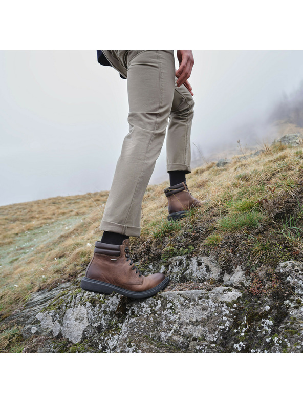 Geox Кафяви мъжки кецове Geox Faloria b abx