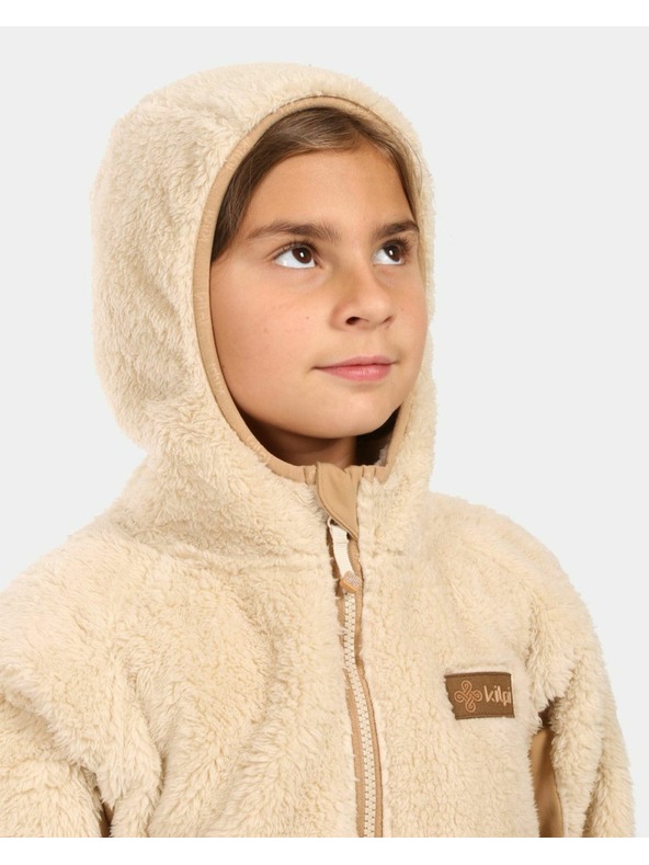 Kilpi Момичешки космат поларен суитшърт с качулка Kilpi NORKA-JG Бежов
