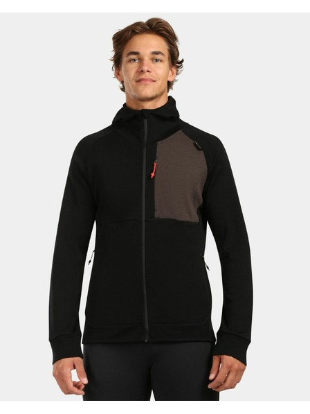Kilpi Мъжки суитшърт от мерино вълна с качулка Kilpi MERINI-M Черна