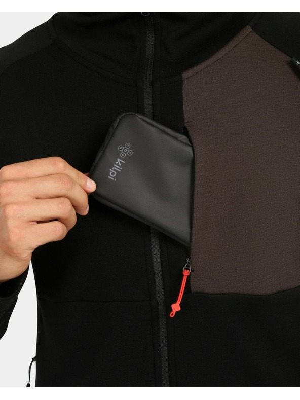 Kilpi Мъжки суитшърт от мерино вълна с качулка Kilpi MERINI-M Черна