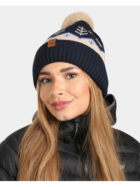 Kilpi Дамска зимна модна шапка Kilpi CARMEN-W Тъмно синя