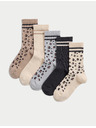 Marks & Spencer Ребрести чорапи с висок процент памук, комплект 5 чифта (6 малки – 7 големи) Marks & Spencer в многоцветно