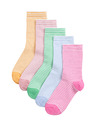 Marks & Spencer Раирани чорапи с висок процент памук, комплект 5 чифта (6 малки – 7 големи) Marks & Spencer в многоцветно