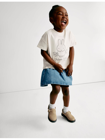 Marks & Spencer Тениска Miffy™ с висок процент памук (1–8 години) Marks & Spencer в кремаво