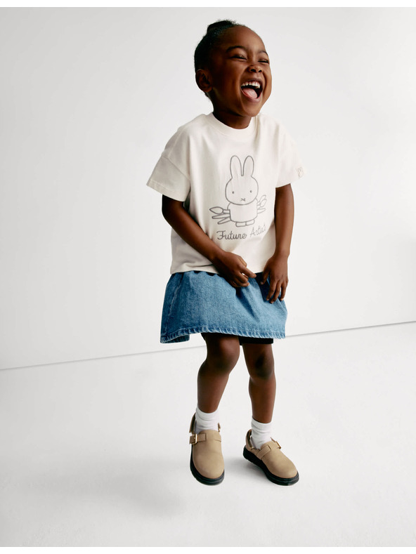 Marks & Spencer Тениска Miffy™ с висок процент памук (1–8 години) Marks & Spencer в кремаво