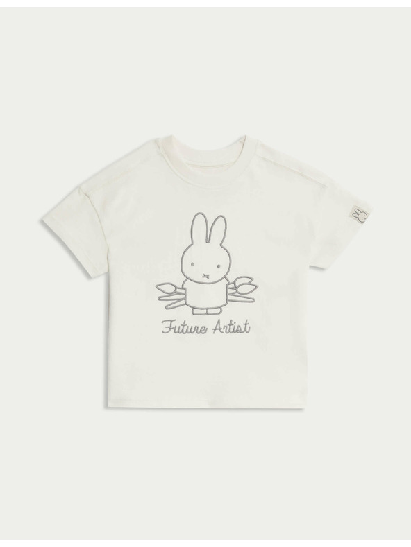 Marks & Spencer Тениска Miffy™ с висок процент памук (1–8 години) Marks & Spencer в кремаво