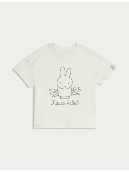 Marks & Spencer Тениска Miffy™ с висок процент памук (1–8 години) Marks & Spencer в кремаво