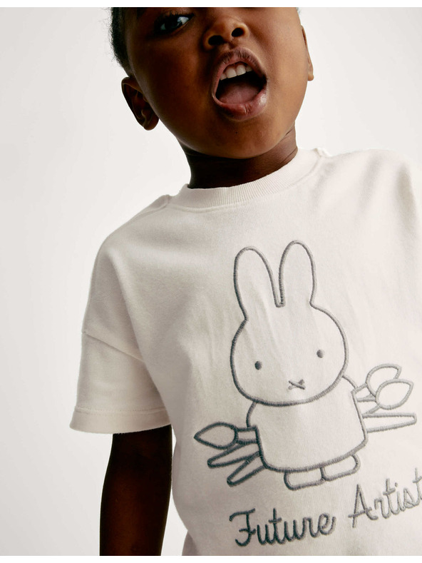 Marks & Spencer Тениска Miffy™ с висок процент памук (1–8 години) Marks & Spencer в кремаво